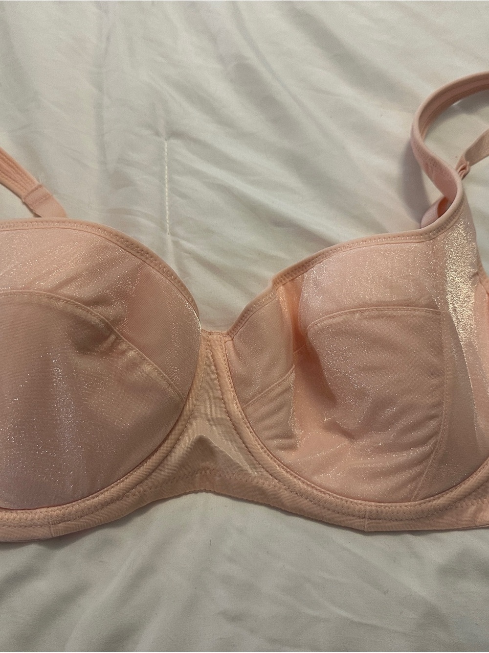 Shimmer Light Blush Underwire Bra with Adjustable Straps